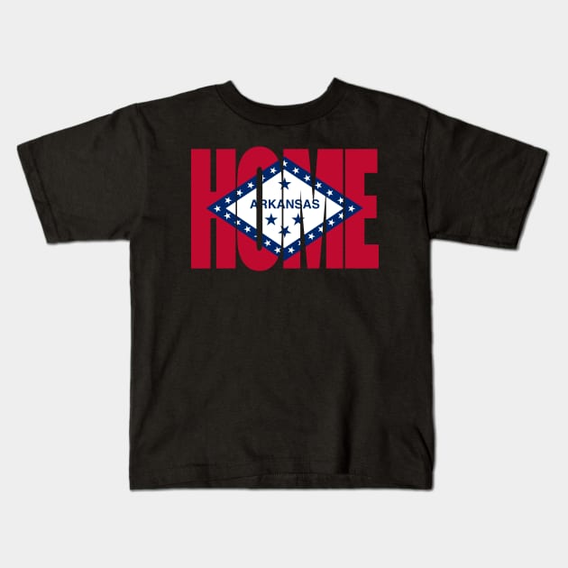 Arkansas Home - State Flag Kids T-Shirt by DonDota